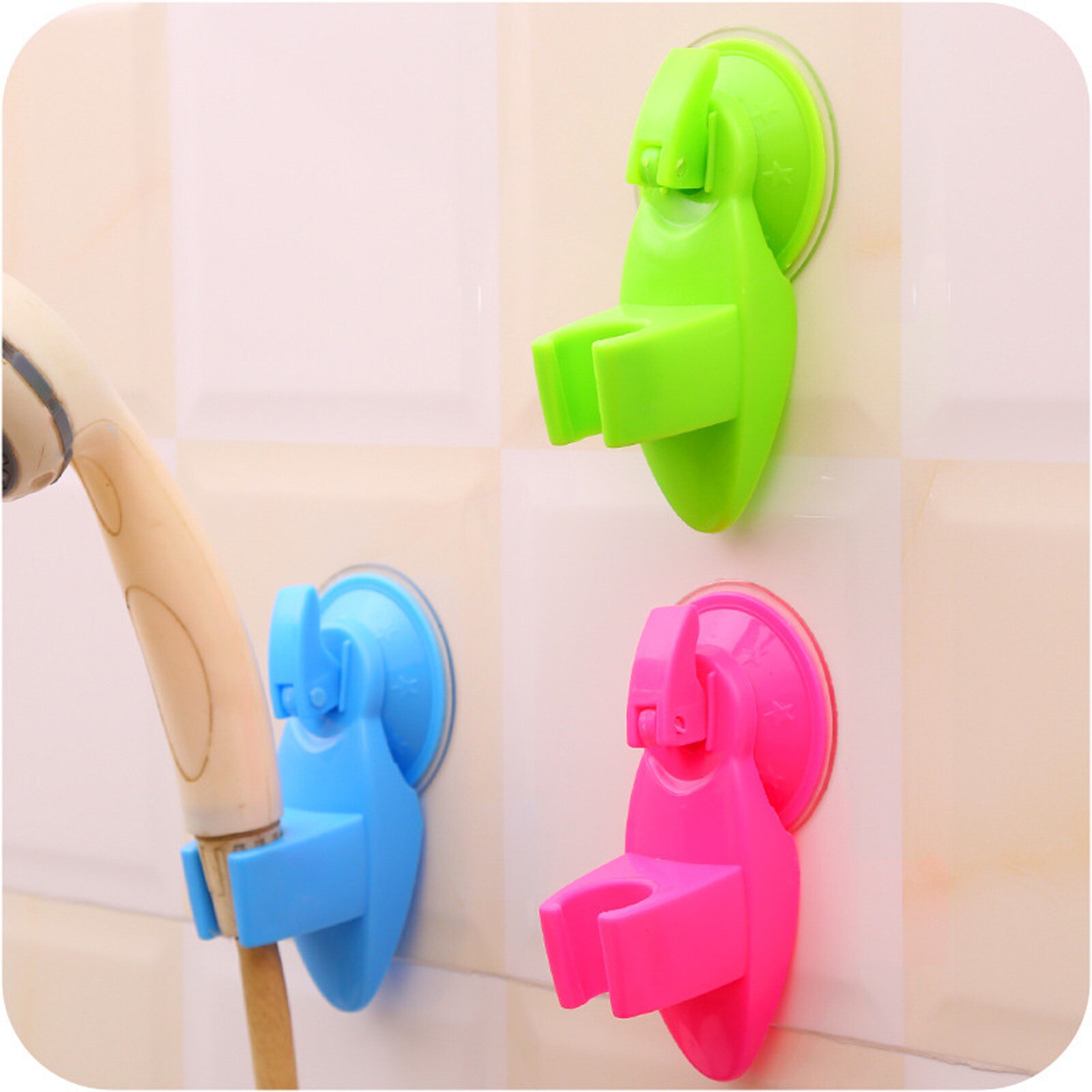 Household Suction Cup Shower Bracket Bathroom Strong Attachable Shower Head Holder Powerful Suction ShowerSeat Chuck Holder