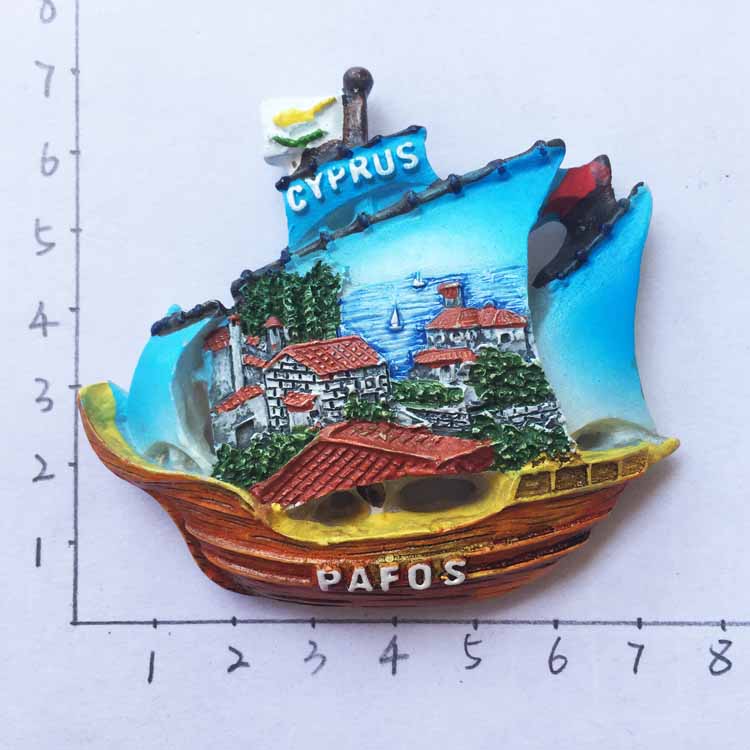 CIPRO Magnete Frigorifero 3D Cipro – Souvenir Da Viaggio In Resina, 7x5 Cm, Fatto A Mano - 4