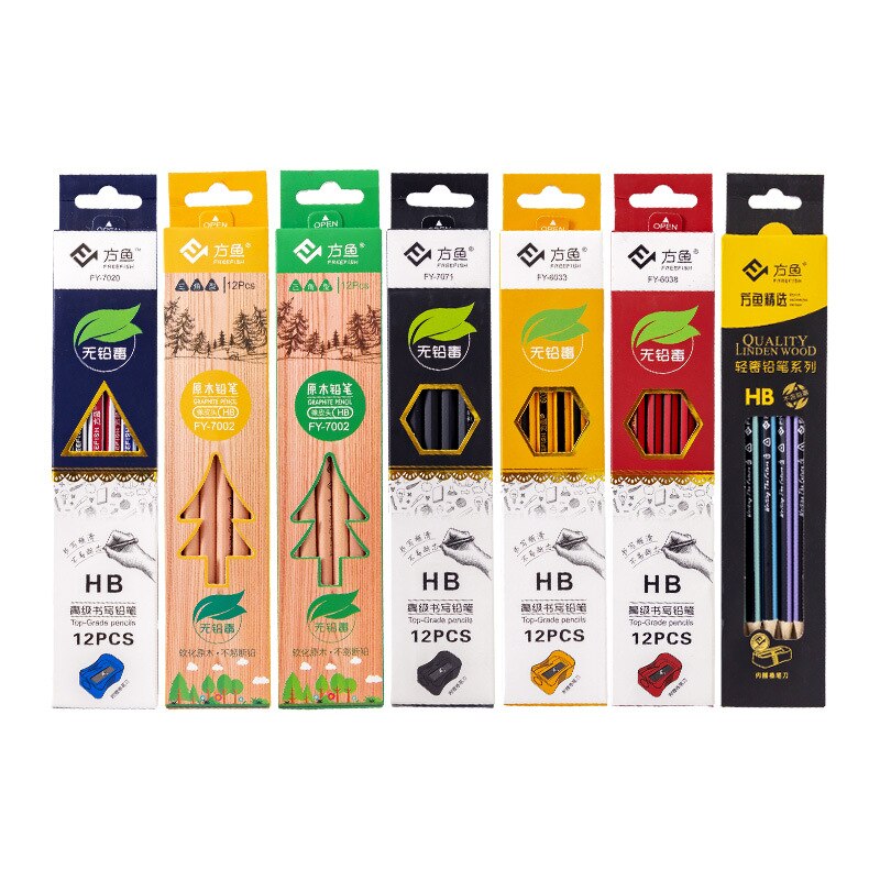 12 Stks/set Schets Potlood Hexagon Houten Lood Hb Potloden Student Kinderen Tekening Potlood School Zwart Schrijven Briefpapier