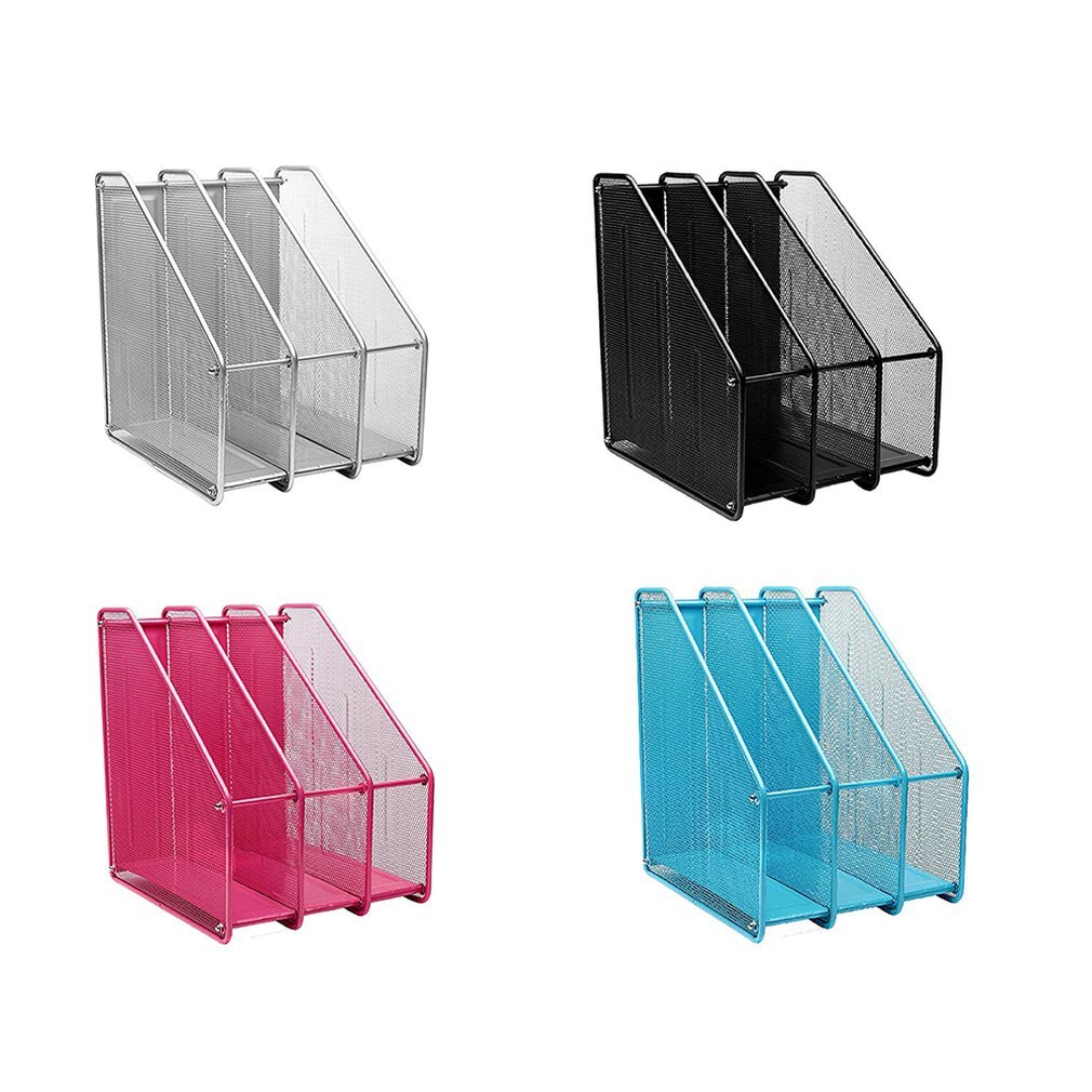 Office organizer Supplies Metal Wire Mesh Triple File Holder desk organizer Office File Storage Rack organizador escritorio