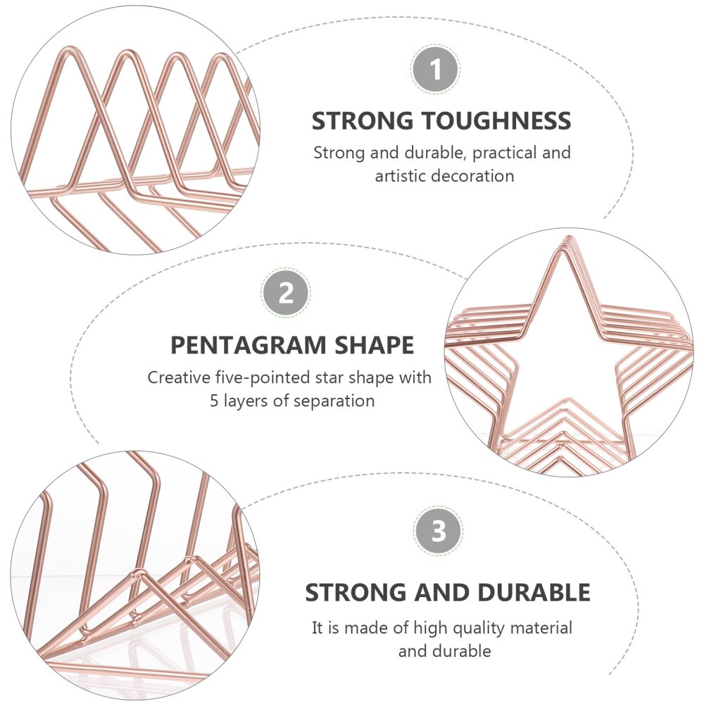 1pc Book Rack Desktop Star Bookshelf Magazine Storage Shelf for Office Home