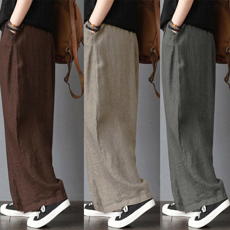 Herre bukser med brede ben i bomull, sommer løs fritidsform rett stretch bloomers bukser harem plus size klær s -3xl