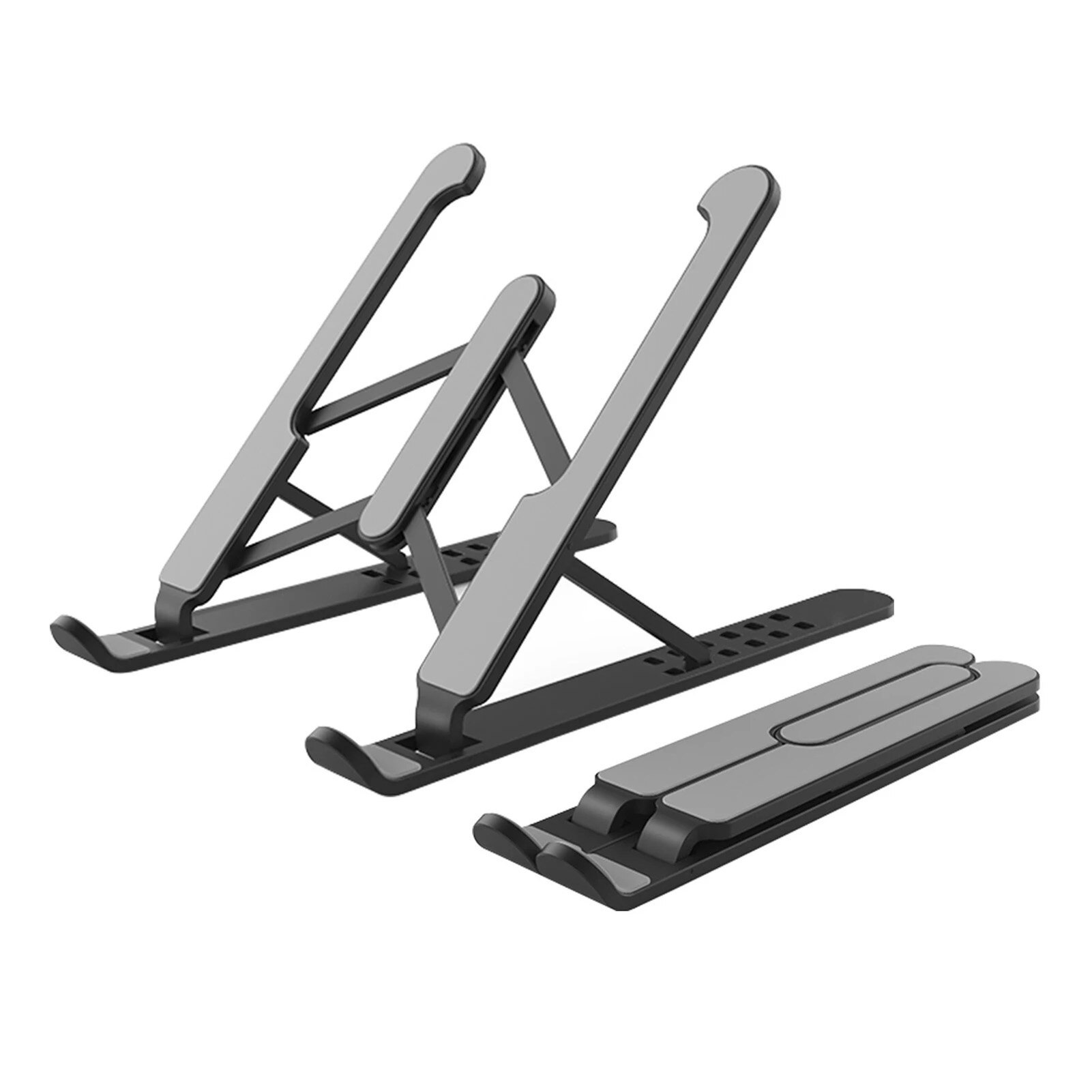 Laptop Stand Portable Tablet Holder Folding Laptop Mount Riser Portable Computer Laptop Mount: Black