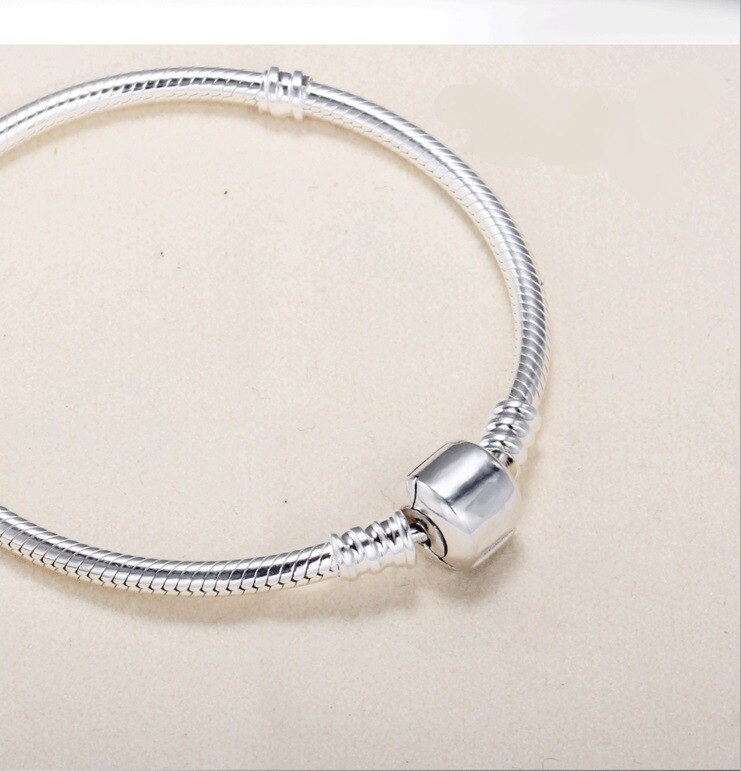 925 sterling sølv langt slangekæde armbånd pulseira feminina smykker til kvinder 16cm- 22 sølv 925 smykker ædelsten armbånd