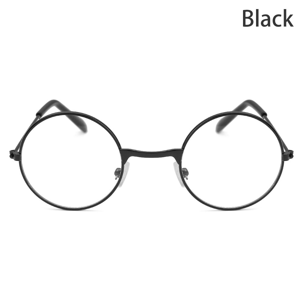 Transparent Eyewear Glass Round Metal Glasses Frame Spectacle Clear Lens Optical Baby Boys Girls Eyeglasses Photography props: black