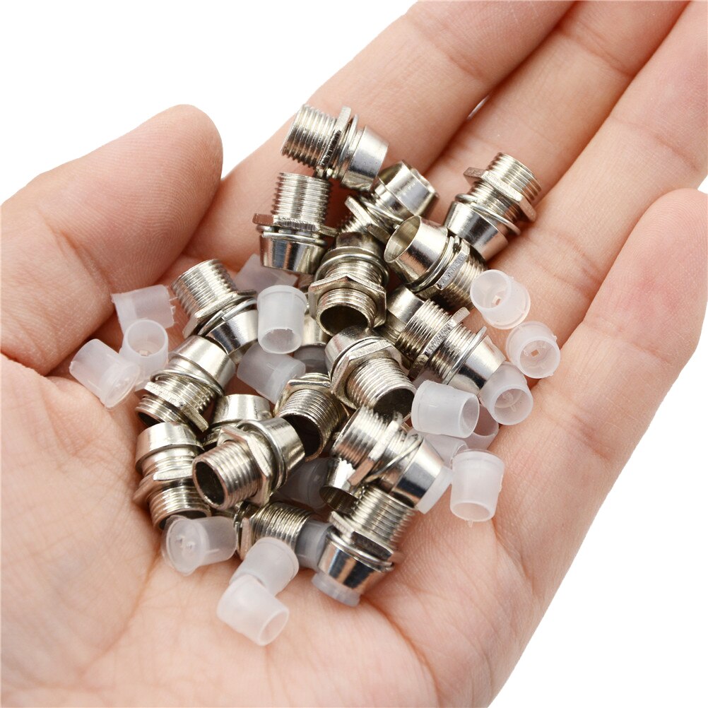 Lote de 20 soportes de diodo emisor de luz LED de cobre, 5mm, montaje de pantalla de Panel, soporte de montaje de rosca, tamaño 8mm