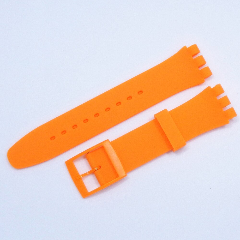Correa de reloj para Swatch, accesorios de pulsera de silicona de goma, 17mm, 19mm, 20mm