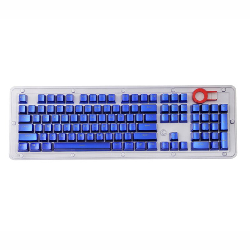 Teclas metálicas galvanizadas de Color dorado, 104 teclas, 87 teclas, 81 teclas para teclado mecánico retroiluminado, PBT, doble disparo bicolor: Azul