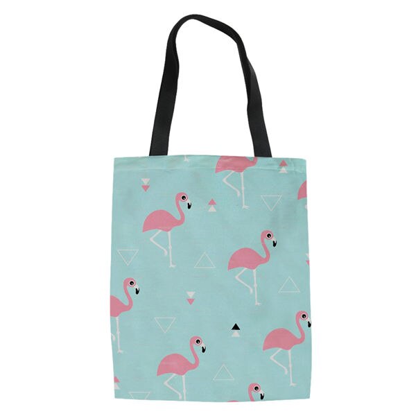 Haoyun dames linnen tassen cartoon flamingo prints patroon boodschappentas meisjes handtas katoenen dame coole canvas boodschappentassen: Cdwx 1941 z 22