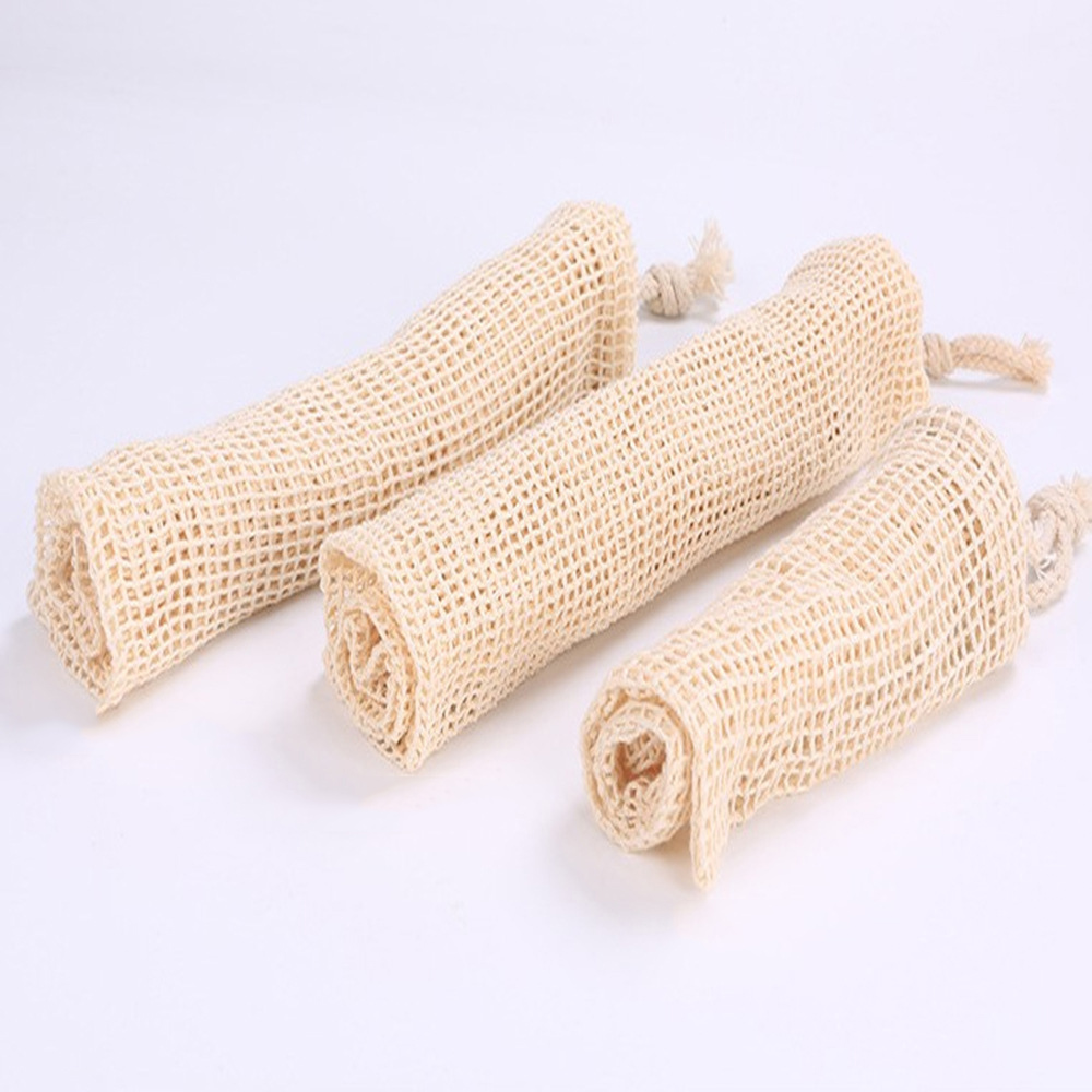 3pcs Cotton Mesh Vegetable Fruit Bags Reusable Mesh Shopping Bag Storage Bag Kitchen Fruit Vegetable with Drawstring