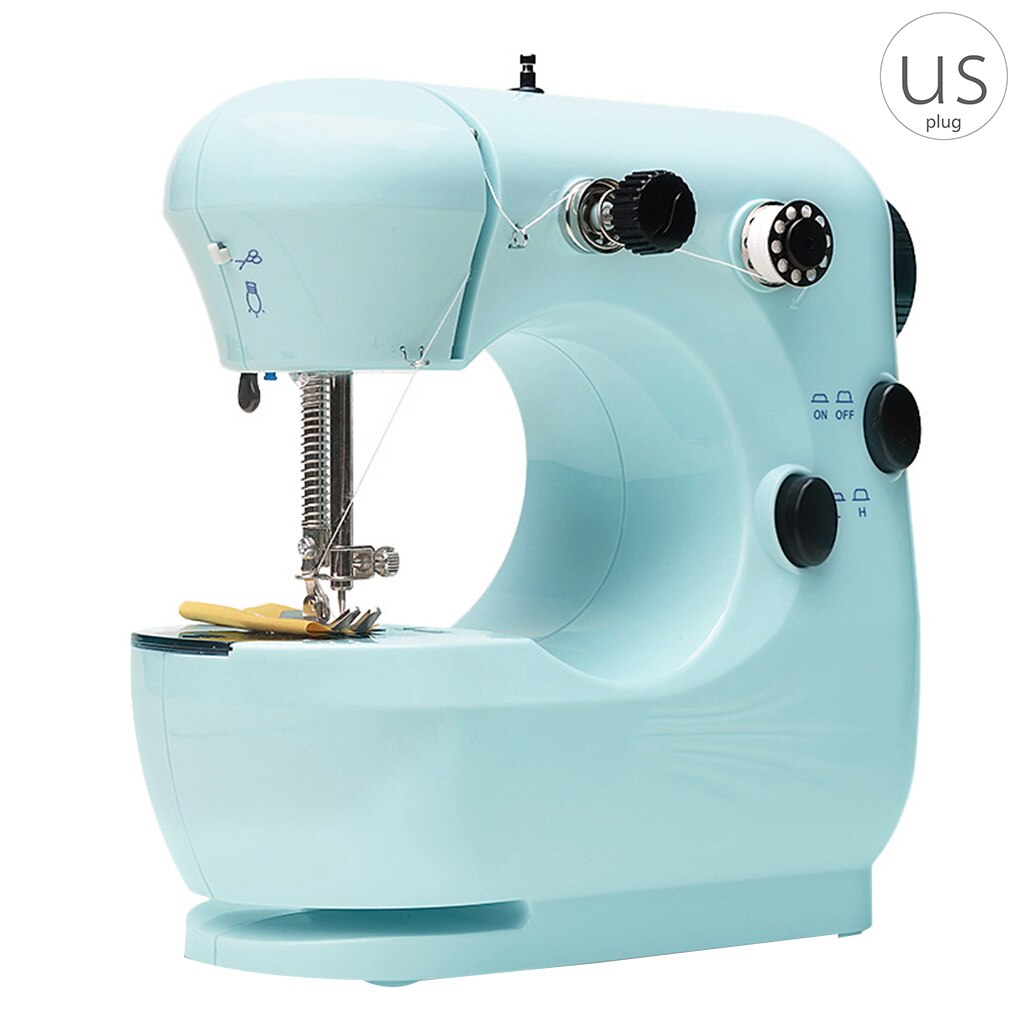 Mini Electric Sewing Machine Portable Household Sewing Machine Beginner Tailors Crafting Mending Machine EU Plug/US Plug: 04