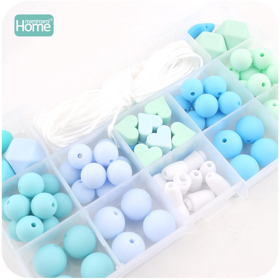 MamimamiHome Siliconen Hout Kralen Verpleging Ketting DIY Tandjes Kit Geometrische Hexagon Hout Kralen Tandjes Kettingen Baby Rammelaar: type 10