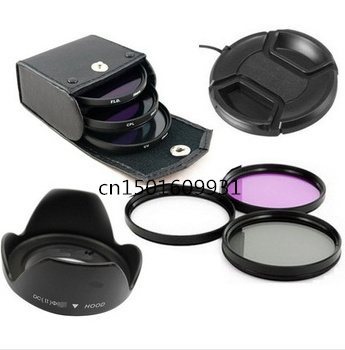 6 in 1 58mm UV + CPL + FLD Objektiv-Filter für D90 D7000 650D 600D 550D 1100D 18-55 + Blume Gegenlichtblende + objektivdeckel