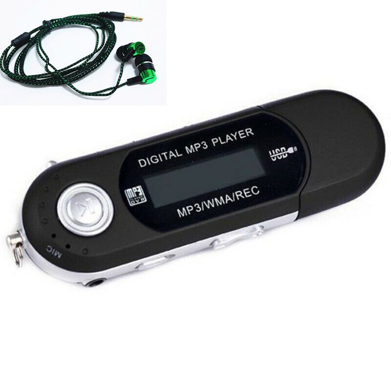 USB MP3 Muziekspeler Digitale Lcd-scherm Ondersteuning 32GB TF Card & FM Radio Met Microfoon Zwart Blauw mp3 Speler: Groen