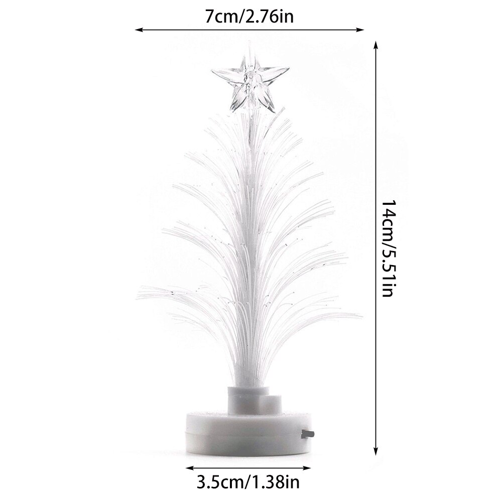 Árbol de Navidad que cambia de Color, luz LED de fibra óptica de colores, Mini árbol de Navidad con estrella superior, decoración de Navidad alimentada por batería