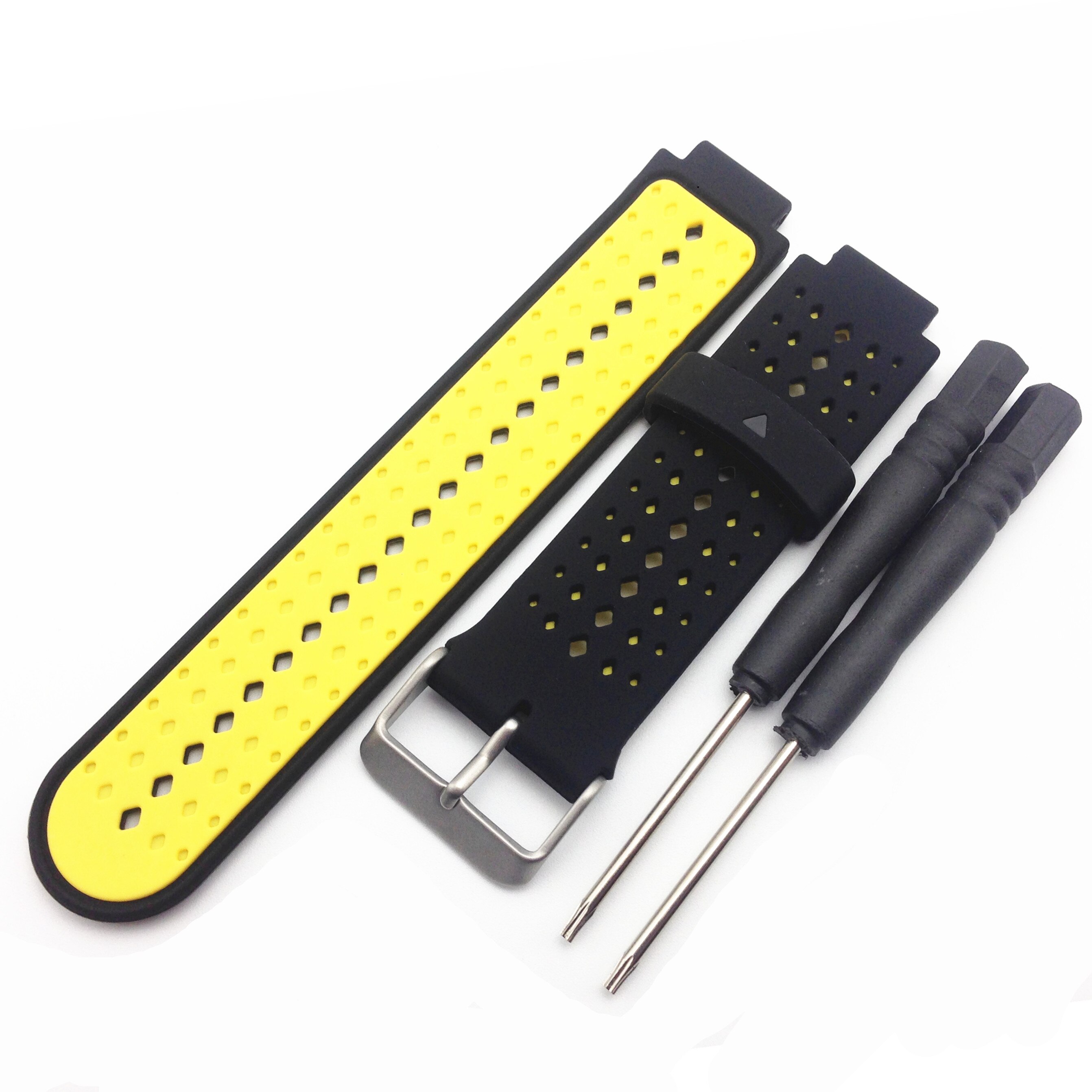 15 farben Silikon Strap Für Garmin Forerunner 235 Band strap Für Garmin Forerunner 220/230/235/620/630/735XT/235Lite Zubehör: Black Yellow
