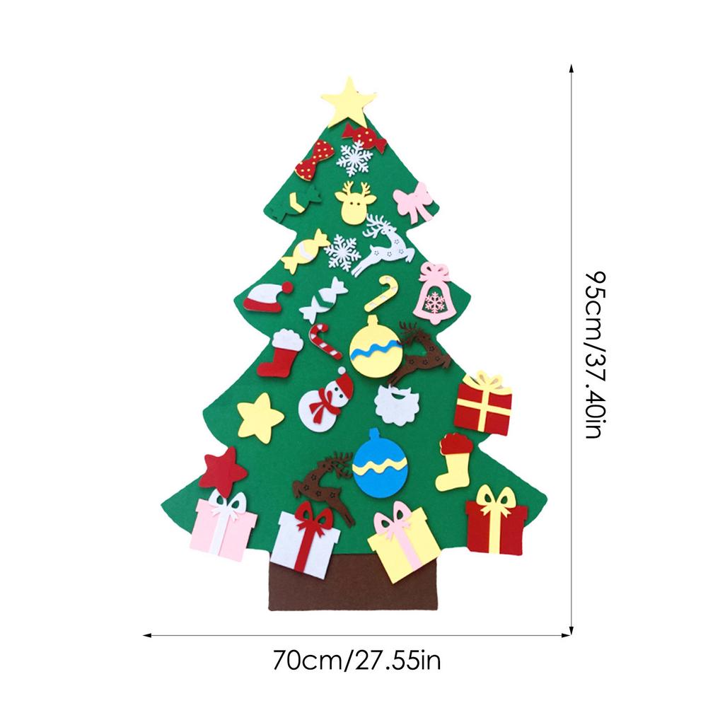 Kerstboom Led Diy Vilt Kerstboom Set 32 Stuks Wandmontage Vilt Boom Met Led-verlichting Babies Peuters Kerst