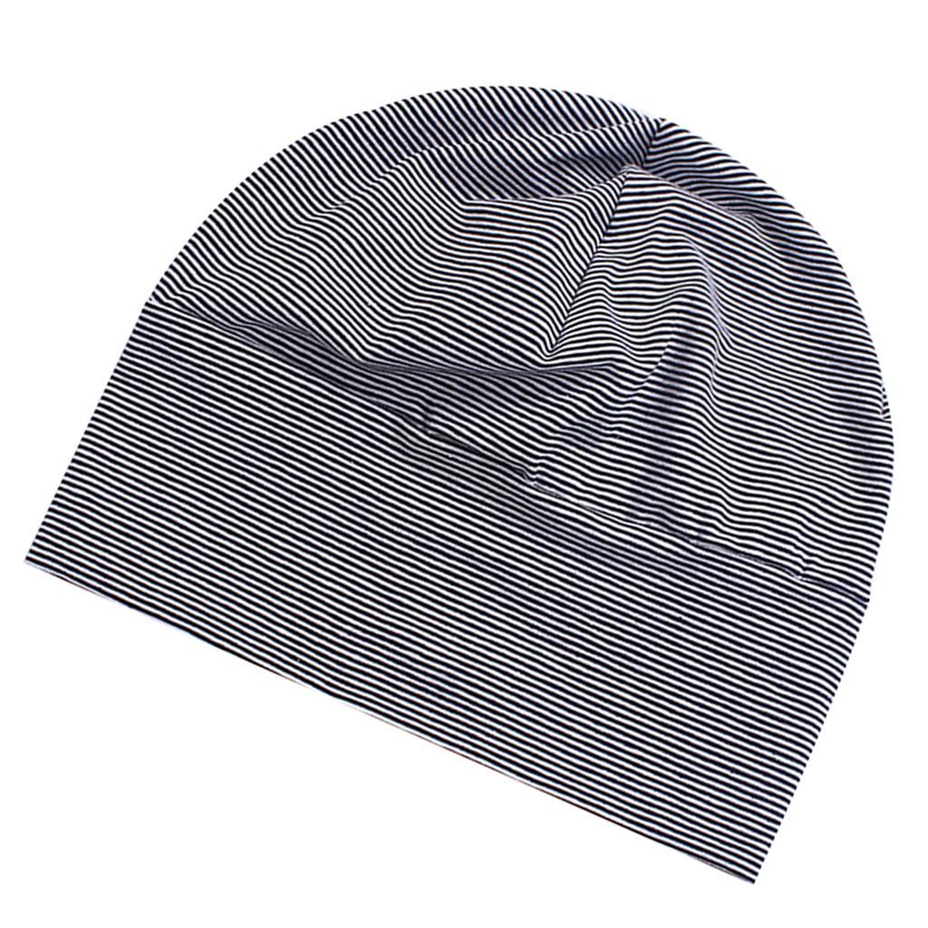 Volwassen Mannen Vrouwen Katoen Night Cap Vlakte Slapen Hoed Beanie Zachte Slaap Patch Slaap Solid Caps Zwart Wit
