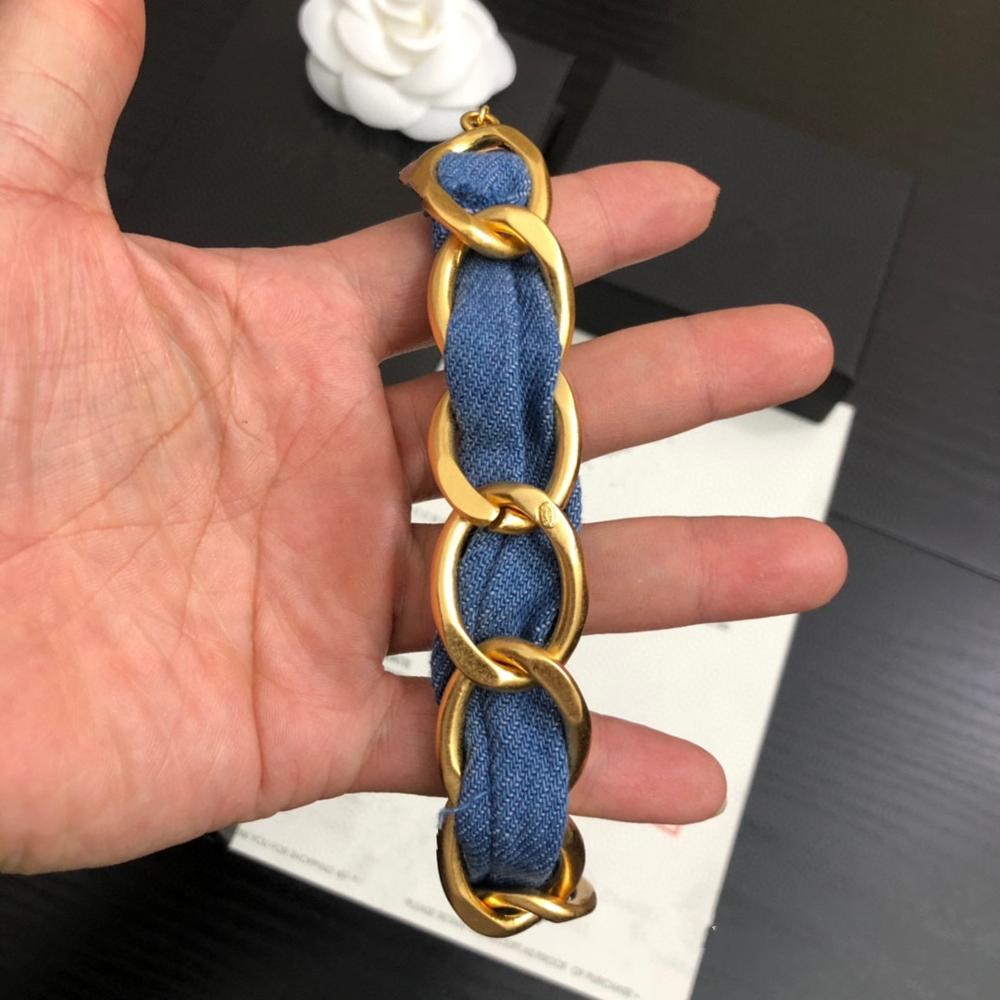 Brand Vintage Color Jewelry Copper Chain Blue Rope Chain Bracelet Praty Jewelry Big Cuff Bracelet Vintage