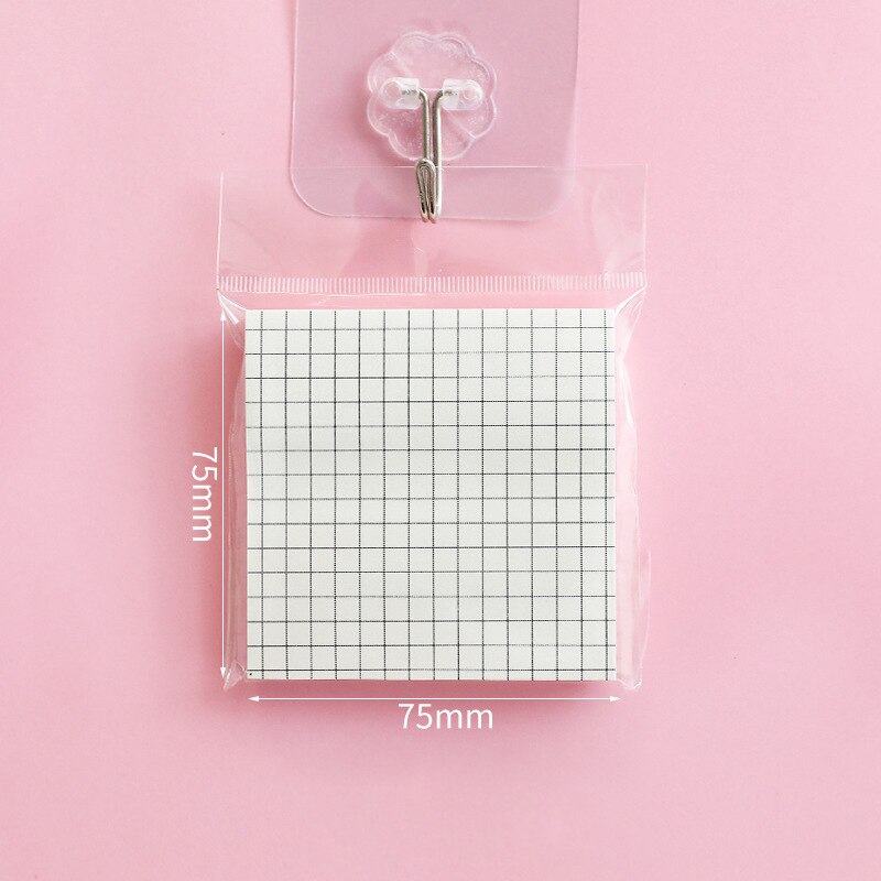80 Sheets Office Memo Pad Sticker Index Sticky Notes Eenvoud Kraftpapier Briefpapier Zelfklevende Plakken Blank Memorandum: White Grids