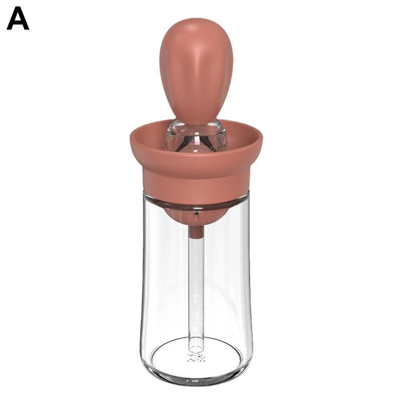 Glass Olive Oil Bottle Measuring Dispenser Bottle Kitchen Cooking Baking Barbecue Baking Vinegar Silicone Pastry Dropper Brush: A
