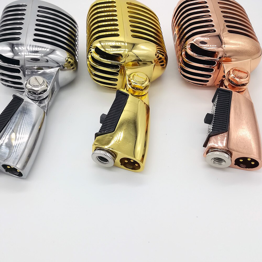 Professionele Lint Microfoon Metalen 55SH Classic Vintage Style Live Zang Dynamische Mic Sliver Rose Gouden Voor Shure