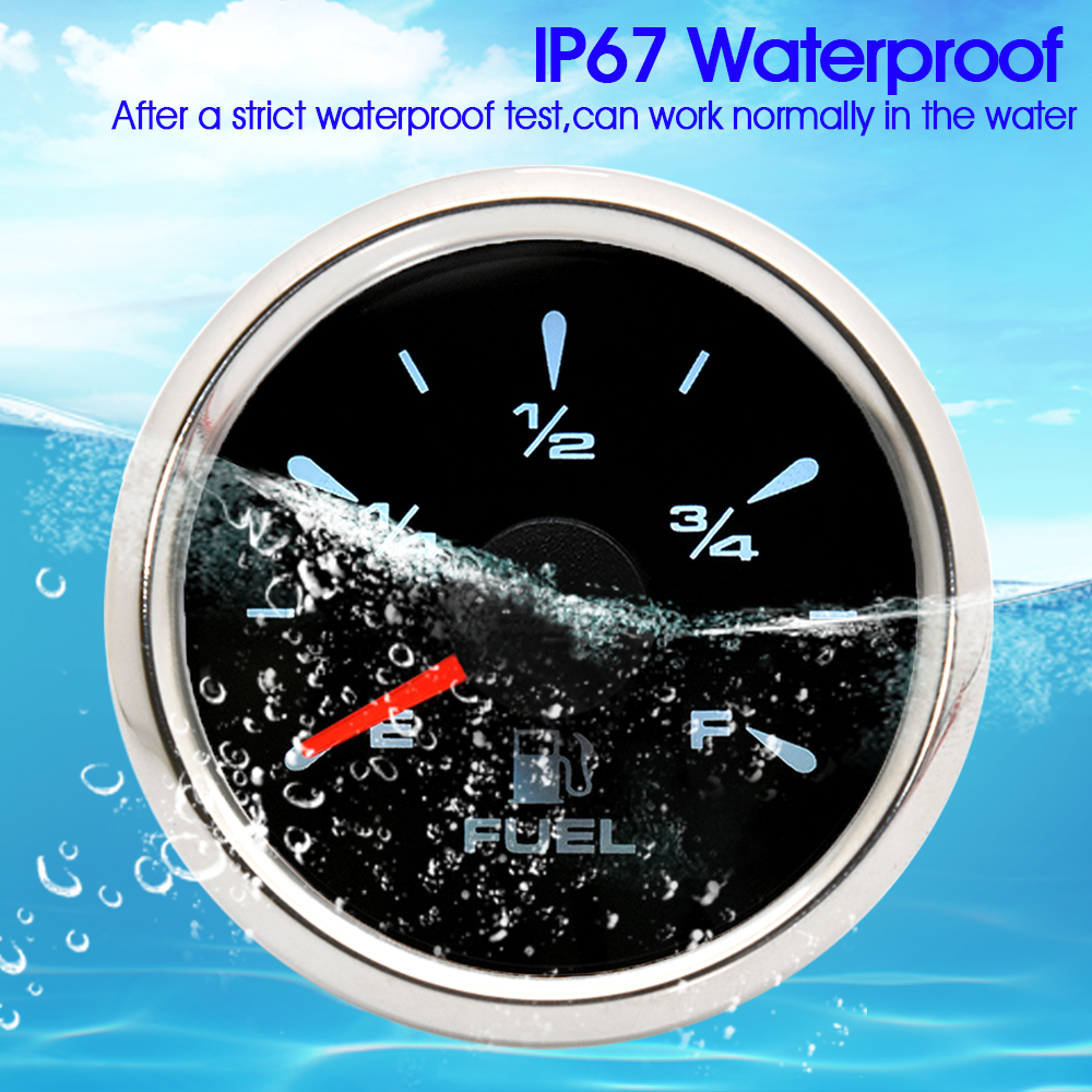 8 Color LED Auto Fuel Level Gauge with Fuel Level Sensor 0-190ohm Fuel Sender Unit Fit Fuel Indicator Level Meter RV Boat 9-32V