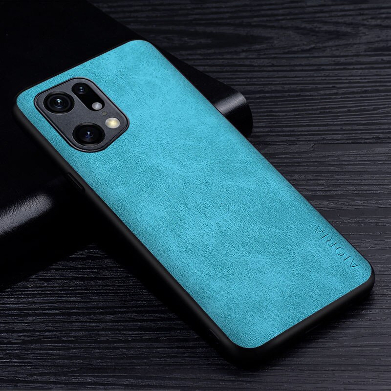 Funda de teléfono de cuero PU Premium para OPPO Find X5 Pro X3 Pro N, carcasa de Color sólido resistente a los arañazos para OPPO Find X5 Pro: Find X3 Pro / Light Blue