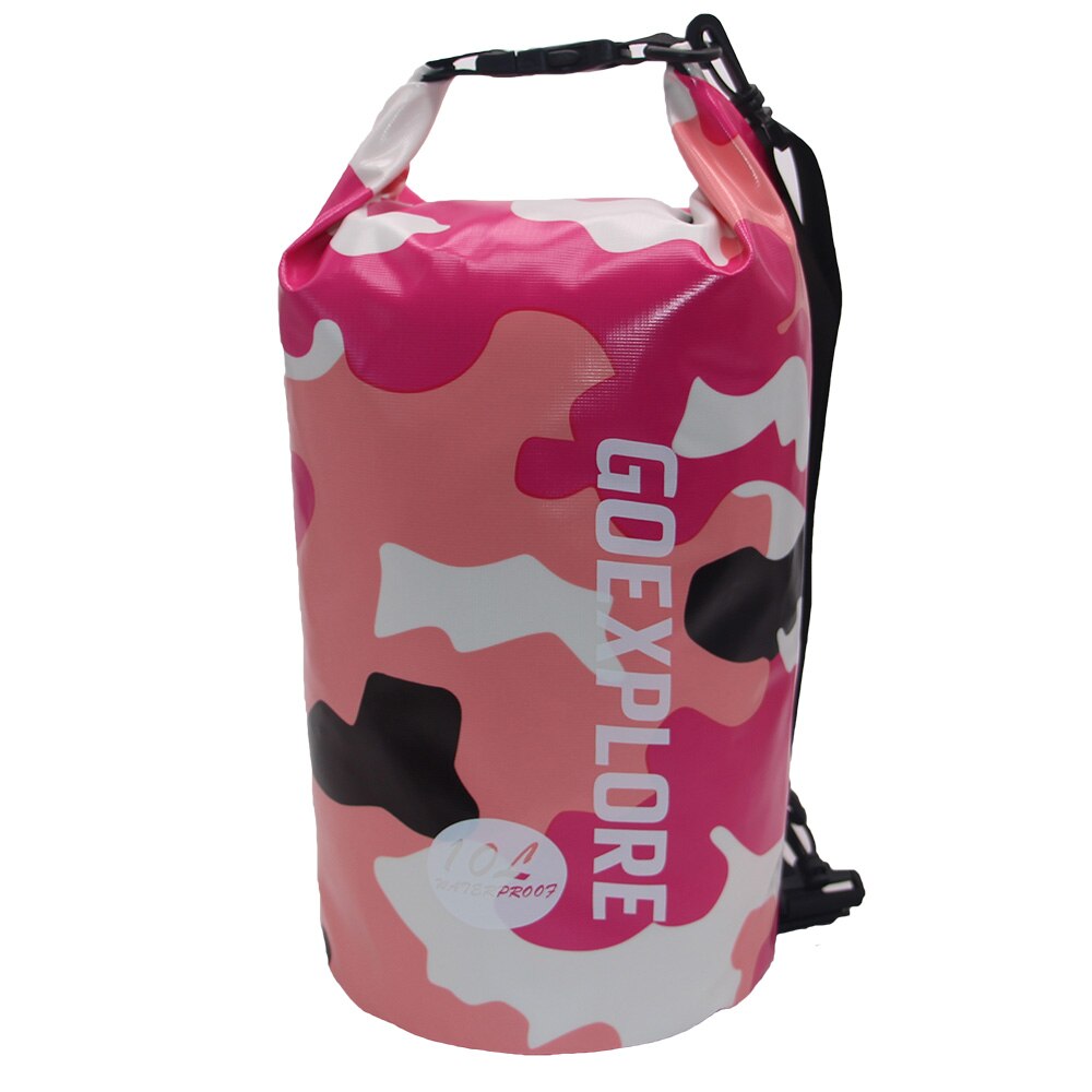 Goexplore River Trekking Bags 20L Outdoor Floating Boating Camping Rafting Kayaking Swim Waterproof Dry Bag Sack Pack Backpack: 10L pink