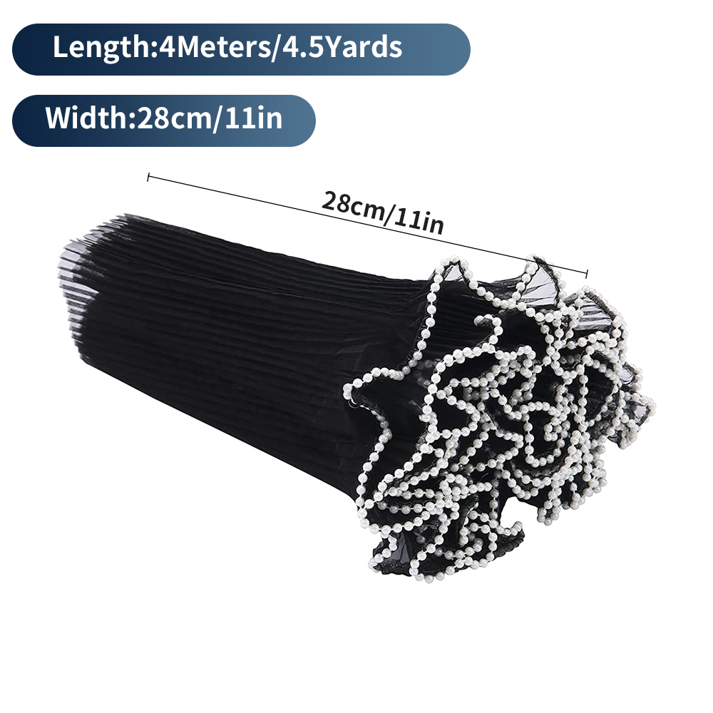 Parelrand boeket inpakpapier, mesh bloem inpakpapier, boeket inpakpapier, gerimpeld golfgaas, Valentijnsdag: Dark Gray