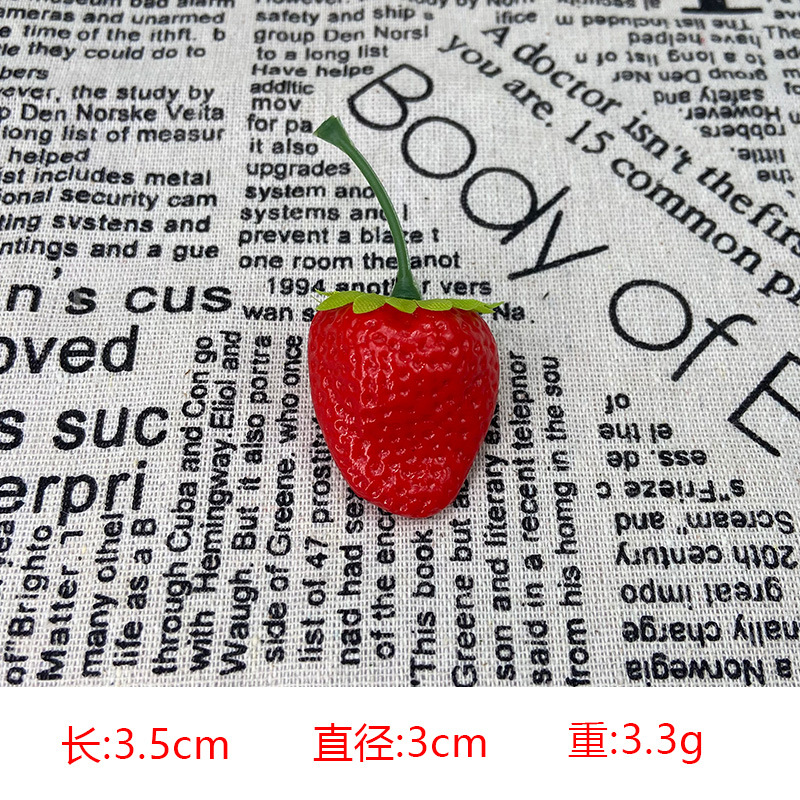 10pcs Plastic Strawberry Raspberry Mini PVC Strawberry Slice Model Simulation Fruit Home Decoration Christmas Props Model: Flat strawberry