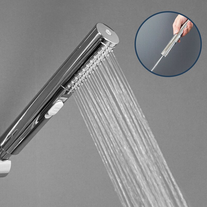 Shower Riser Rail Sliding Bar with Soap Dish Bathroom High Pressure Handheld Rain Shower Sprayer Head Chrome Adjustable Holder