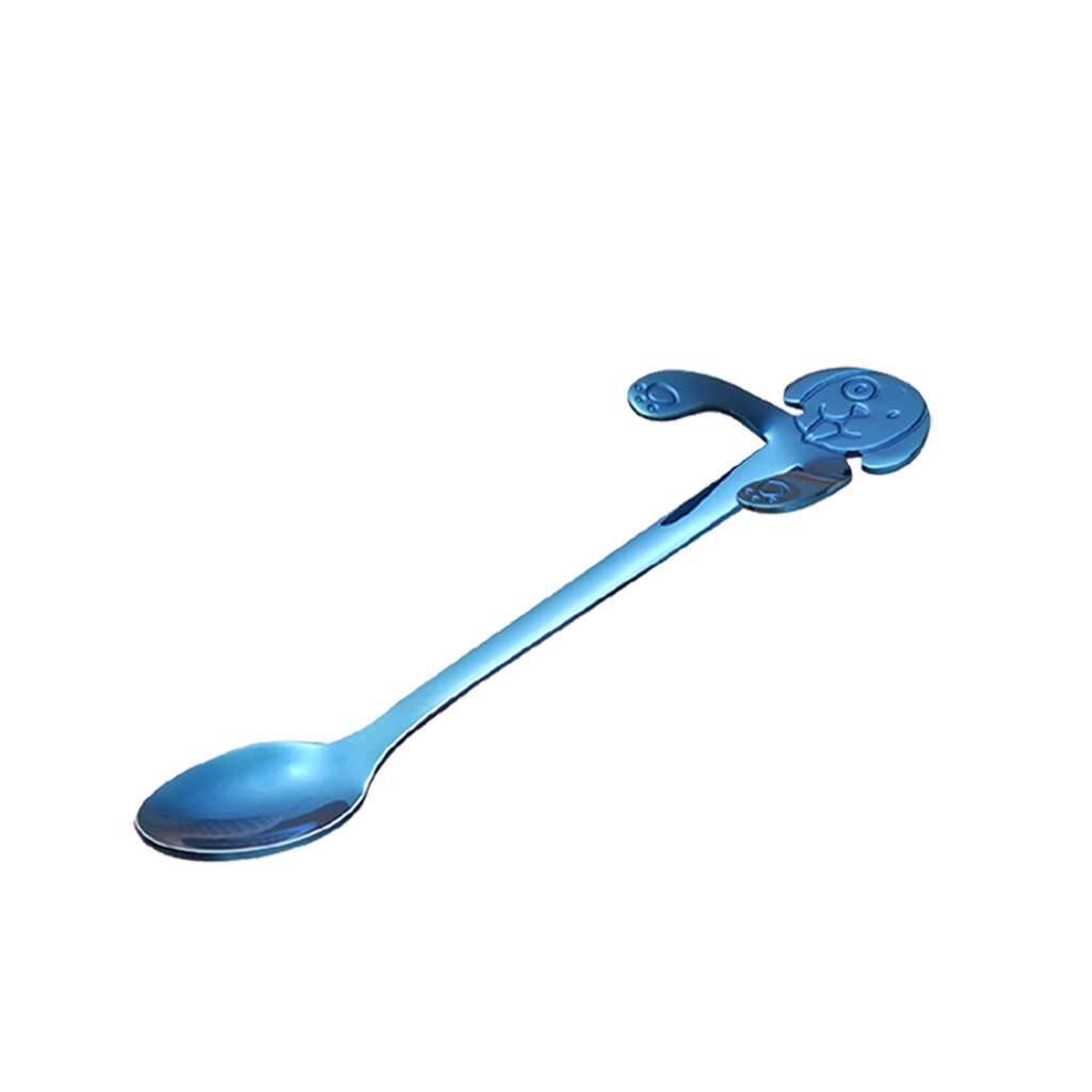 Cucharilla de café para perro bonita, cuchara creativa de acero inoxidable, cucharilla para postre, aperitivo, cuchara para helado, Mini vajilla de cucharas, cucharas con mango largo