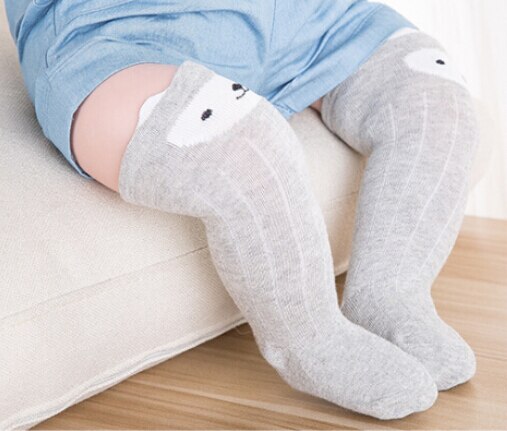 Baby Kids Peuters Knie Hoge Sokken Panty Been Warmer Jongen Meisje Kousen: Grijs / 11-14cm