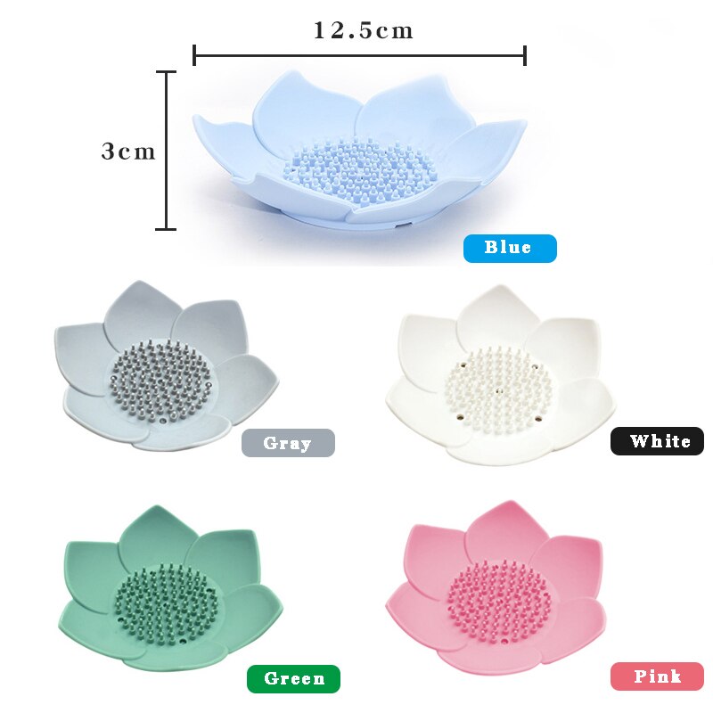 Porte-savon en Silicone en forme de Lotus, plateau de vidange de savon, porte-savon en forme de fleur, salle de bain, rangement de savon, vaisselle de cuisine, outils portables
