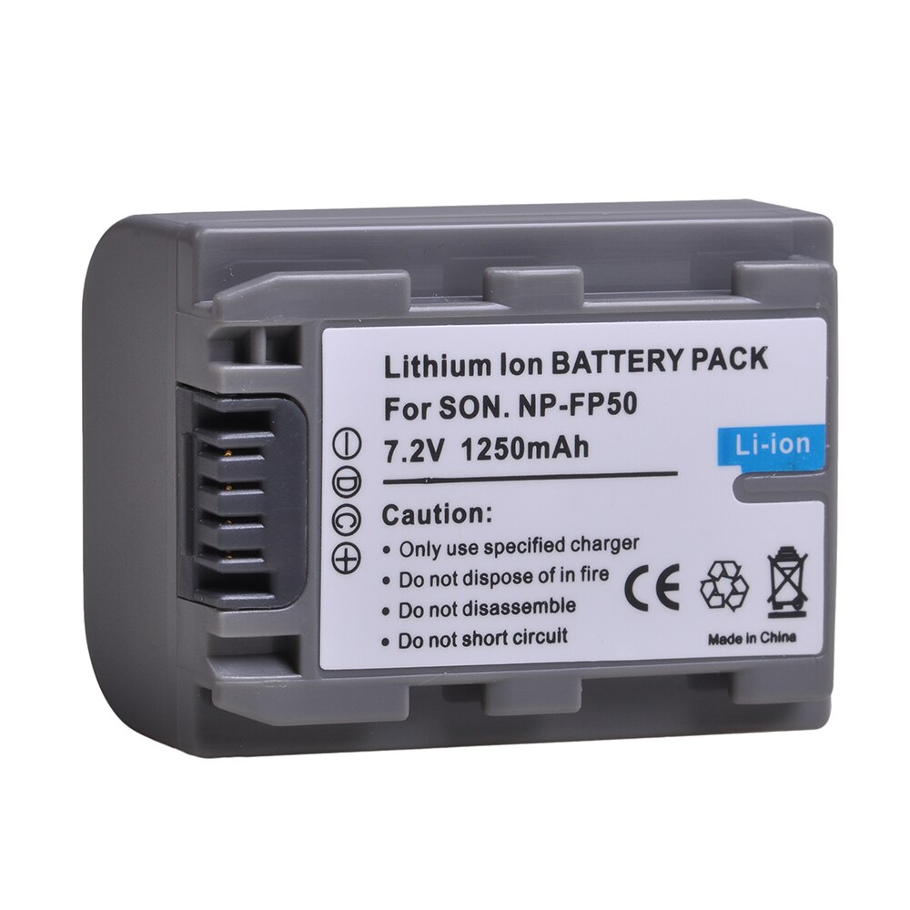 1250mAh NP FP50 NP-FP50 Battery for Sony NP-FP30 NP-FP60 NP-FP70 NP-FP71 NP-FP90 DCR-SX40 SX40R SX41 HDR-CX105 SR82E SR85E: 1x Battery