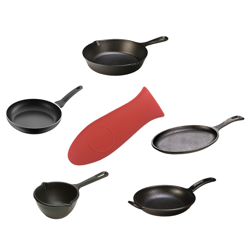 2pcs/lot Silicone Pan Handle Cover Heat Resistant Pot Holder Wrap Anti-slip Soft Pot Sleeve Cover Grip Kitchen Gadget