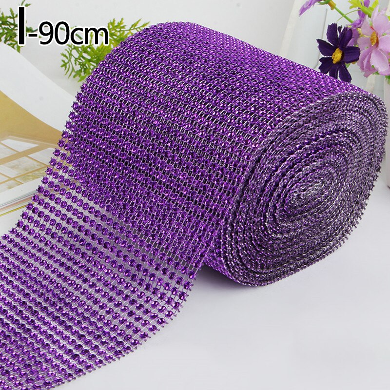1 Roll 24 Rijen Goud Zilver Crystal Diamond Mesh Rhinestone Lint Voor Verjaardag Bruiloft Diy Decoratie Cake Wrap Crystal Tulle: I