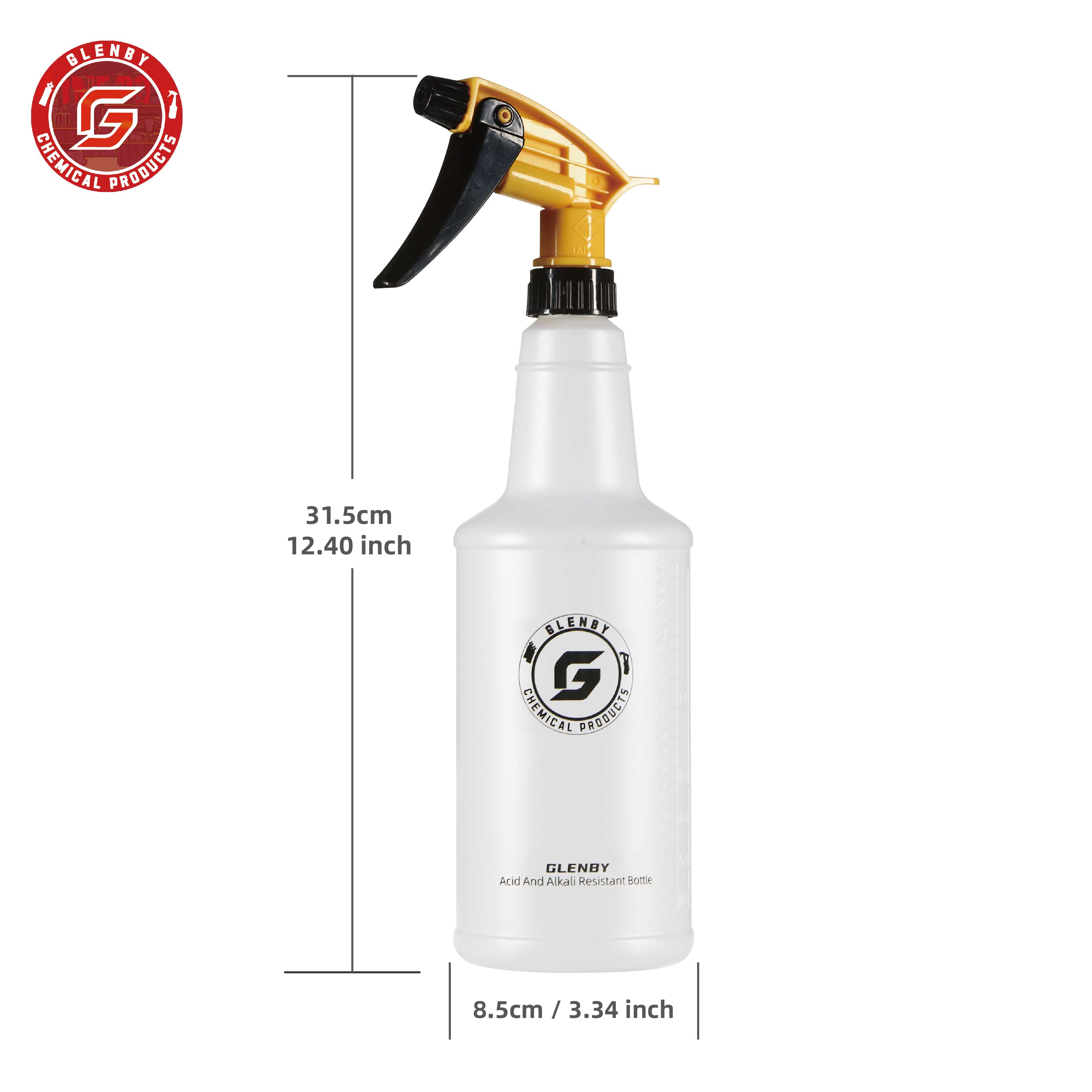 Bouteille de pulvérisation cylindrique de brouillard d'eau ultra-fine pour voiture, pulvérisateur de degré chimique HDPE, arrosoir de lavage automatique, vaporisateur rapide