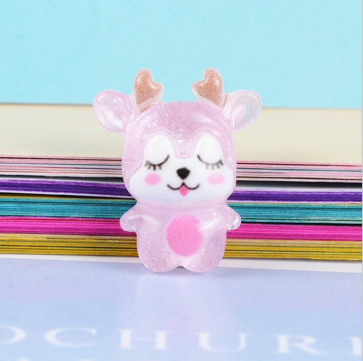 30pcs Mixed Colors Dear Flatback Resin Cabochons Embellishments Scrapbook Craft DIY Hair Accessories: 2