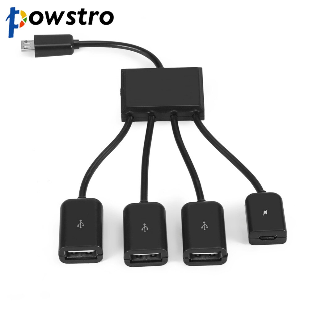 OTG USB Hub Connector Spliter 4 Port Micro USB Power Opladen OTG Hub Kabel Voor Smartphone Tablet PC Data Usb-kabel OTG