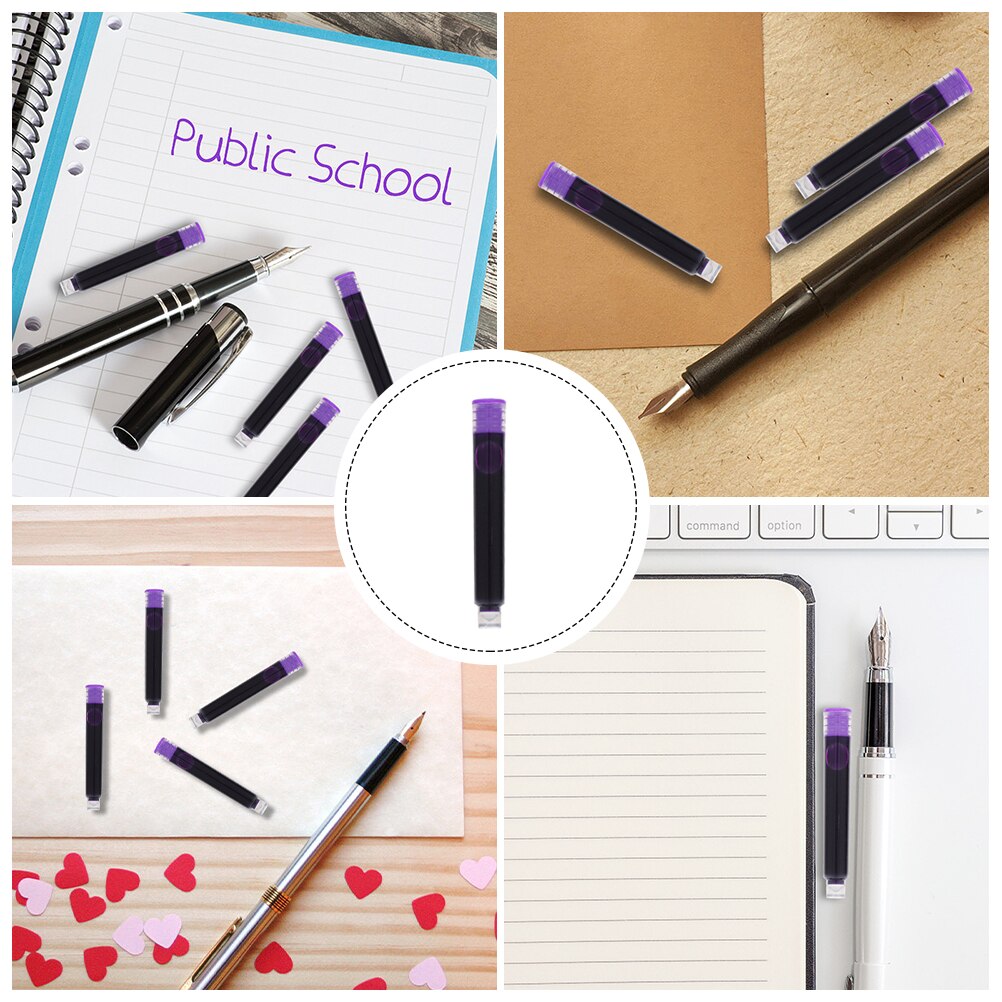 100Pcs Uitwisbare Inkt Cartridges Vullingen Duurzaam Fontein Tekening Pen Inkt Cartridges