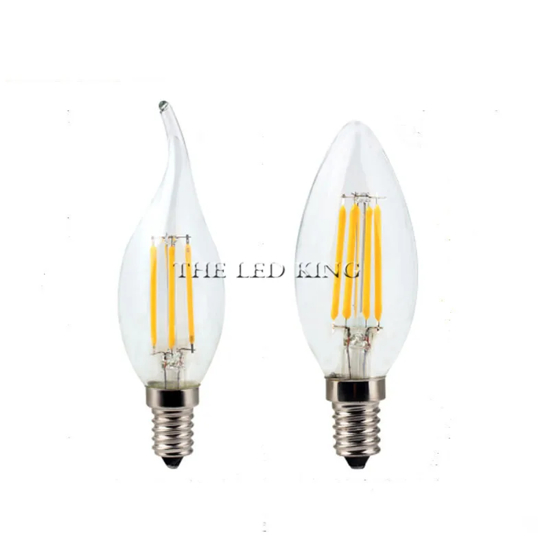 E27 E14 2w 4w 6w 8w 12w bombilla LED G45 C35 A60 c35L luz trasera de vela lámpara de filamento Retro Edison vidrio esmerilado blanco cálido 220v