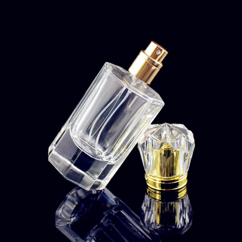 3pcs/otl Top 50ml Transparent Glass Perfume Bottle Portable Empty Spray Fragrance Bottle Atomizer Refillable