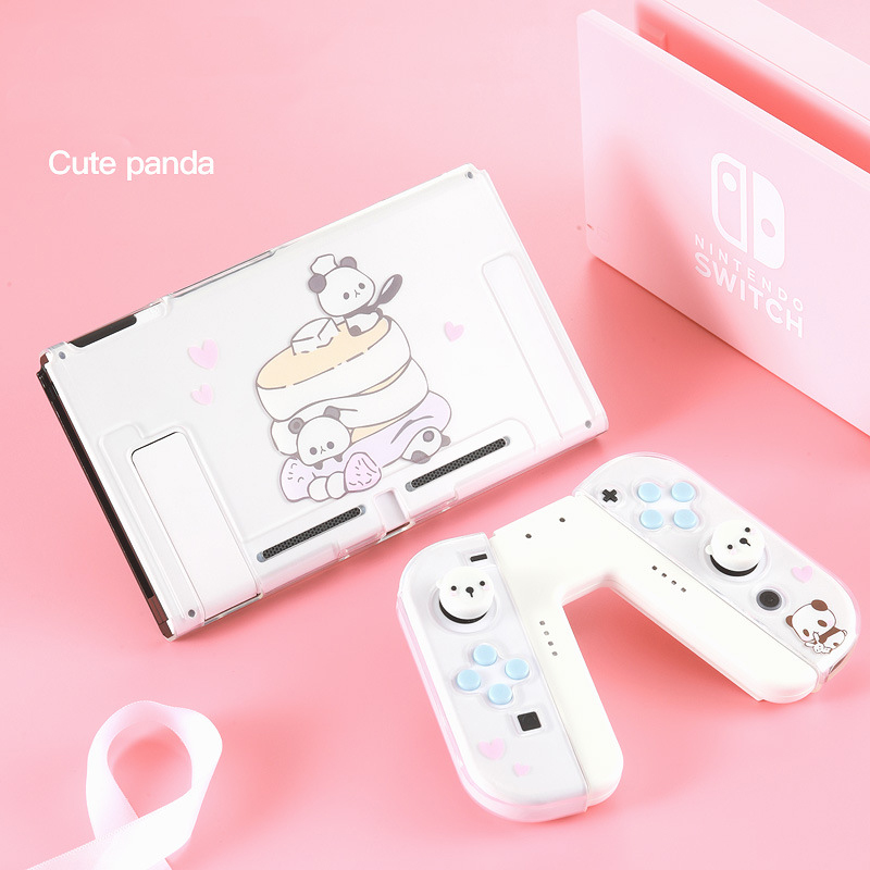 Coque de Protection colorée en TPU pour Nintendo Switch, motif de dessin animé, Joycon, pour contrôleur: Burger Panda