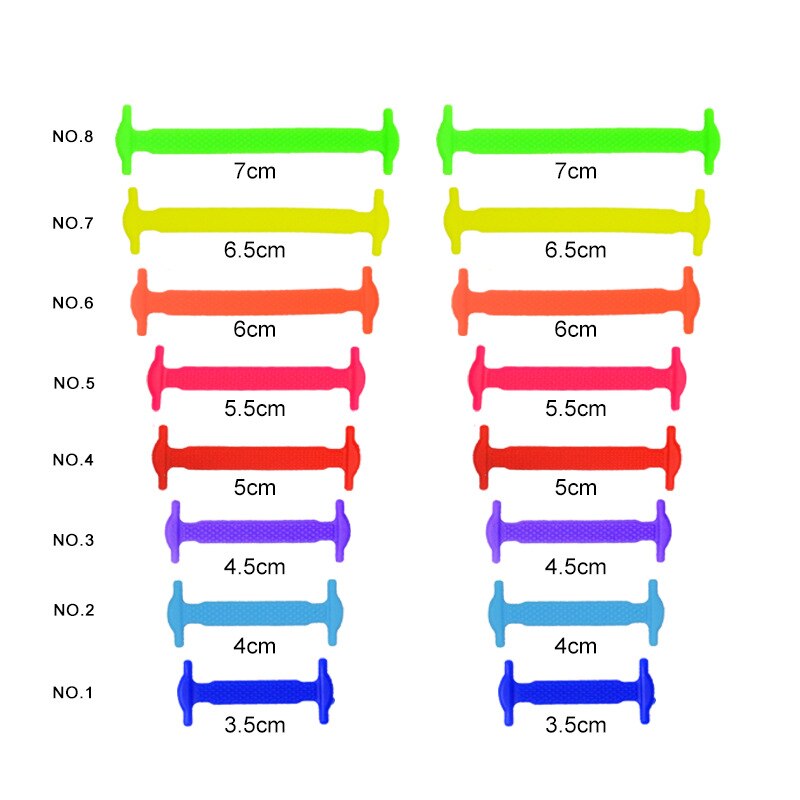 16PCS Silicone Elastic Shoelaces Unisex Athletic No Tie Shoe Lace All Sneakers Fit Quick Shoe Lace