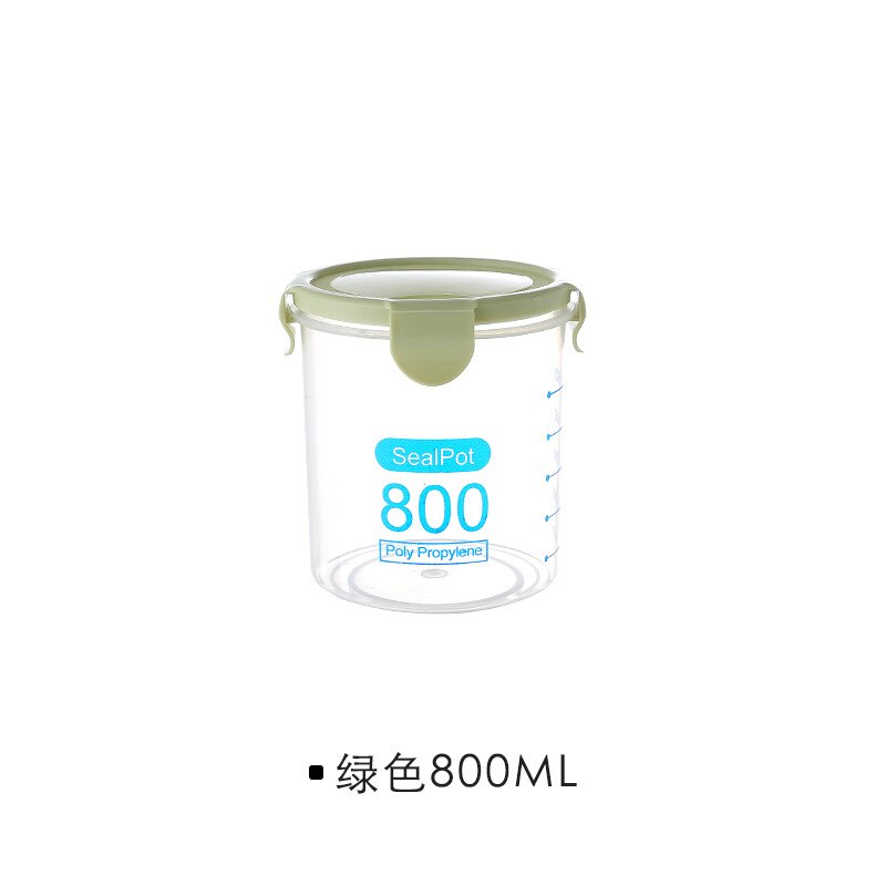 Food Storage Box Plastic Kitchen Food Cereal Grain Bean Rice Storage Box Container Bottle Case Kitchen Organize Tools: 04   800ml