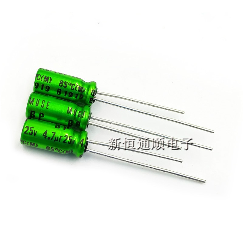 NICHICON – MUSE ES BP 4.7UF 25V 5x11mm 25V MUSE-BP UF/25V, non-polaire, , 20 pièces