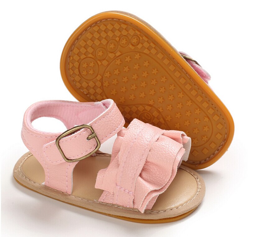 Baby 2020 trend baby meisjes zomer sandalen pu leer ruches zachte zool antislip stijlvolle strand casual schoenen schoeisel: 3 / 12
