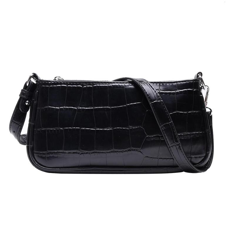 retro Handtasche Krokodil aufbringen Leder Schulter Taschen Für Frauen Kette Luxus Hand Tasche Weibliche Reise Totes: schwarz